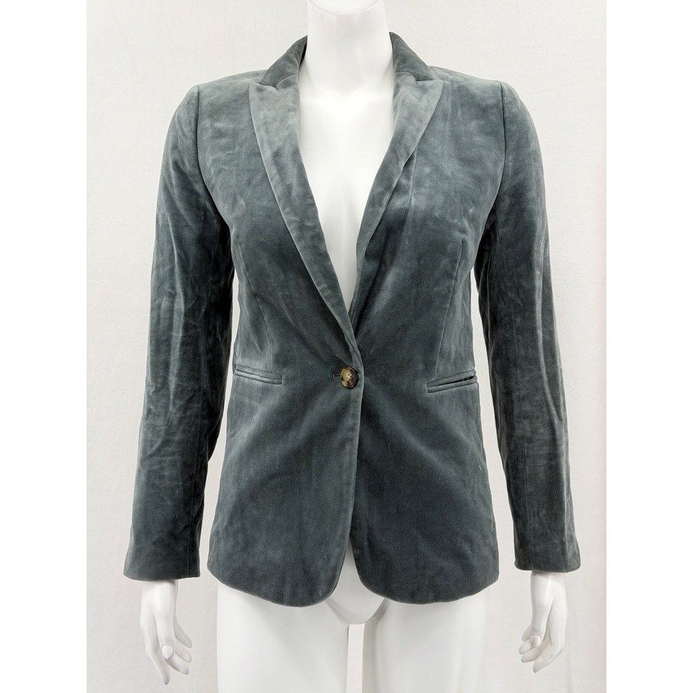 J Crew Blazer Womens 0 Parke Velvet Career Staple Business Preppy 100% Cotton - Picture 1 of 15